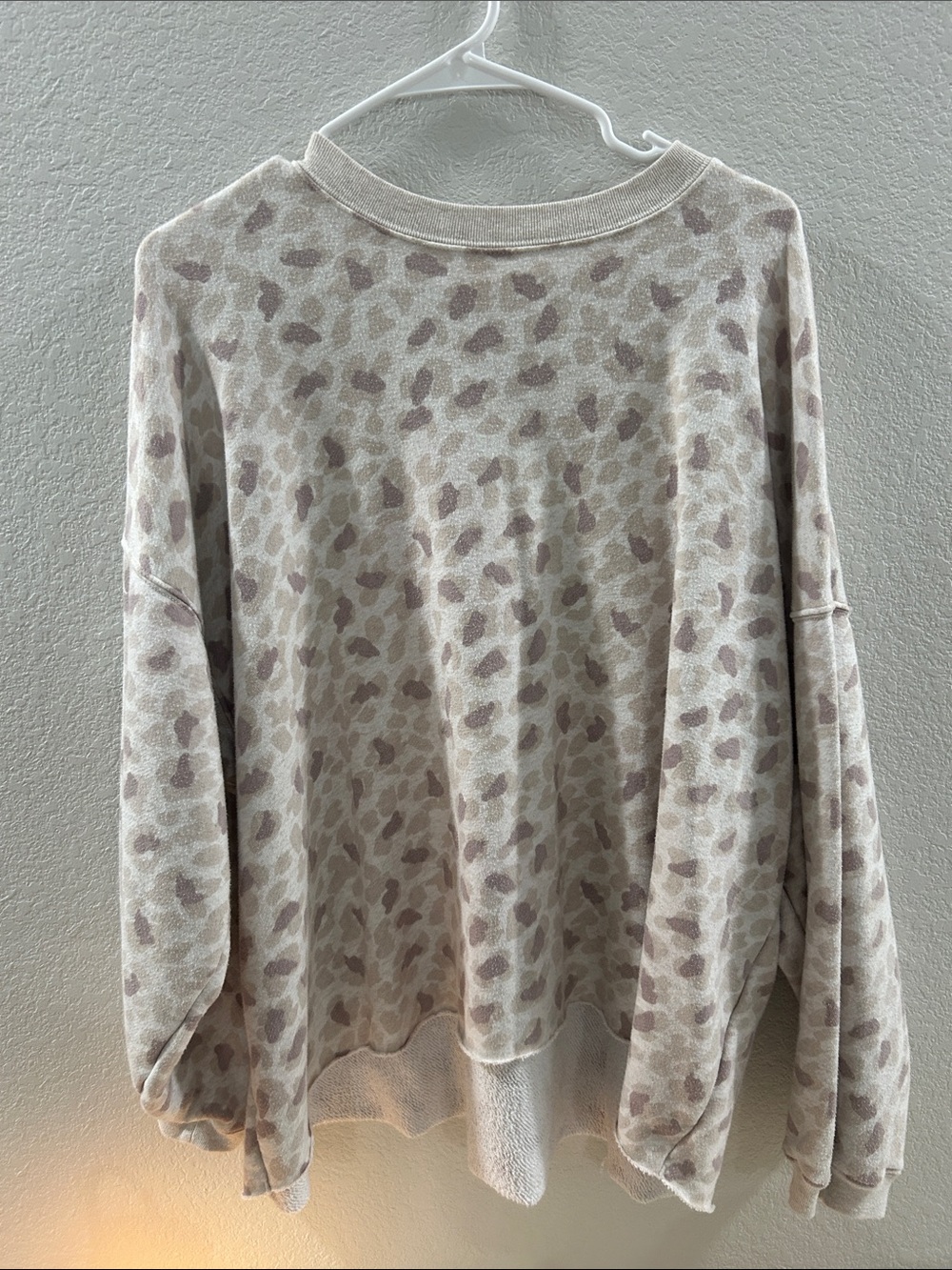 Aerie Women's Animal Print Sweatshirt with Raw Hem